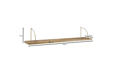 Vegghylle Wohnling massivt tre, metall hylle for oppheng, industriell loftstil 120 cm - 120 cm - Oppbevaring - Oppbevaring til småting - Vegghengt oppbevaring
