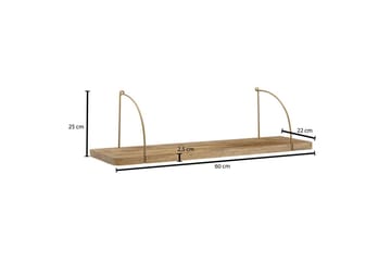 Vegghylle Wohnling massivt tre, metall hylle for oppheng, industriell loftstil 60 cm - 60 cm - Oppbevaring - Oppbevaring til småting - Vegghengt oppbevaring