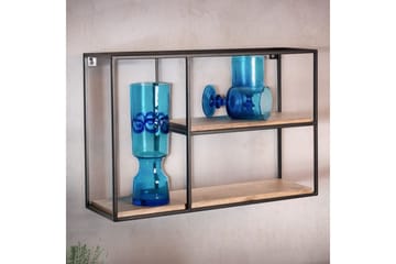 Vegghylle Wohnling Massivt tremetallramme, veggmontert, industriell - Oppbevaring - Oppbevaring til småting - Vegghengt oppbevaring