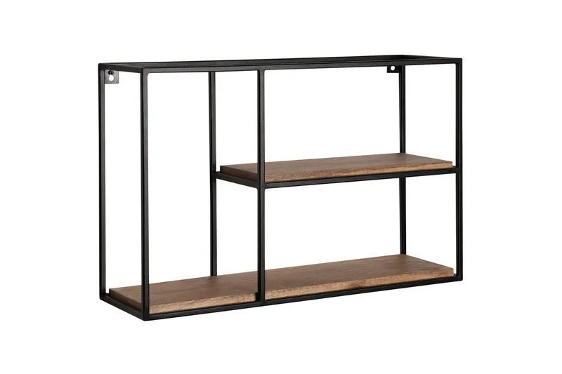 Vegghylle Wohnling Massivt tremetallramme, veggmontert, industriell