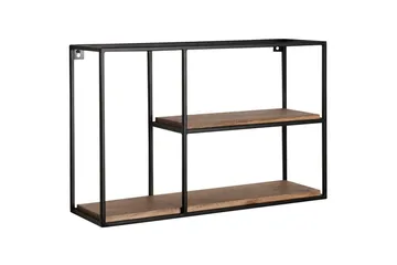 Vegghylle Wohnling Massivt tremetallramme, veggmontert, industriell - Oppbevaring - Oppbevaring til småting - Vegghengt oppbevaring