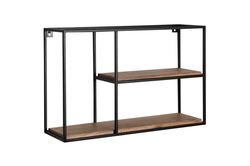 Vegghylle Wohnling Massivt tremetallramme, veggmontert, industriell