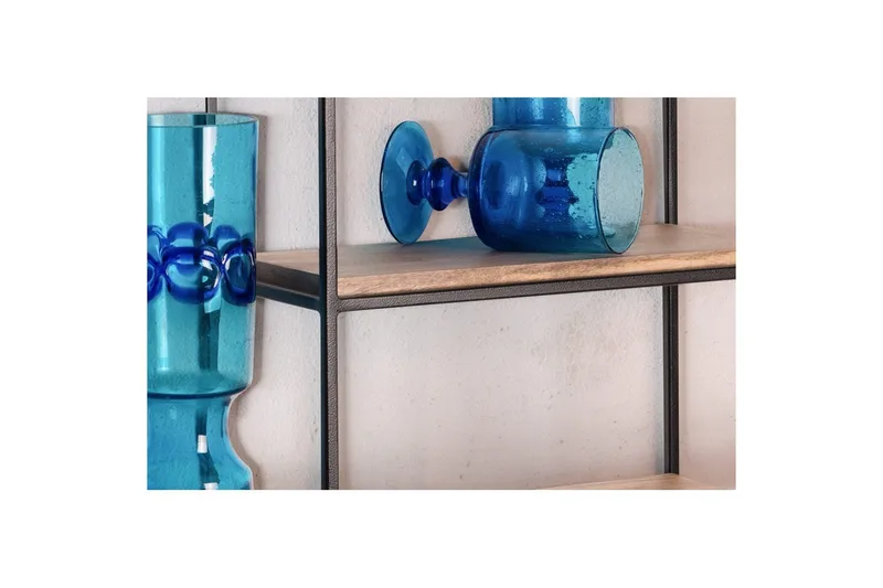 Vegghylle Wohnling Massivt tremetallramme, veggmontert, industriell - Oppbevaring - Oppbevaring til småting - Vegghengt oppbevaring