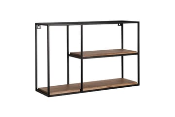 Vegghylle Wohnling Massivt tremetallramme, veggmontert, industriell - Oppbevaring - Oppbevaring til småting - Vegghengt oppbevaring