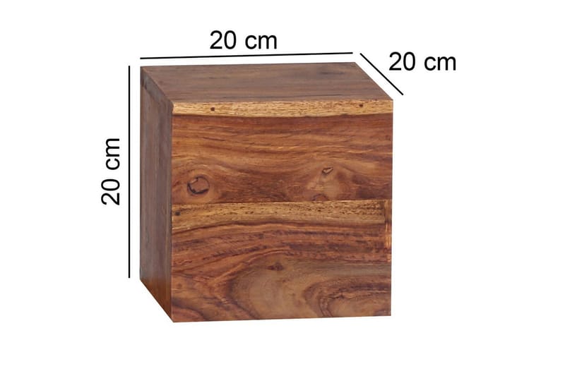 Vegghylle Wohnling Sett med 4 vegghylle i heltre kubeoptikk, veggmontert, moderne - Oppbevaring - Oppbevaring til småting - Vegghengt oppbevaring
