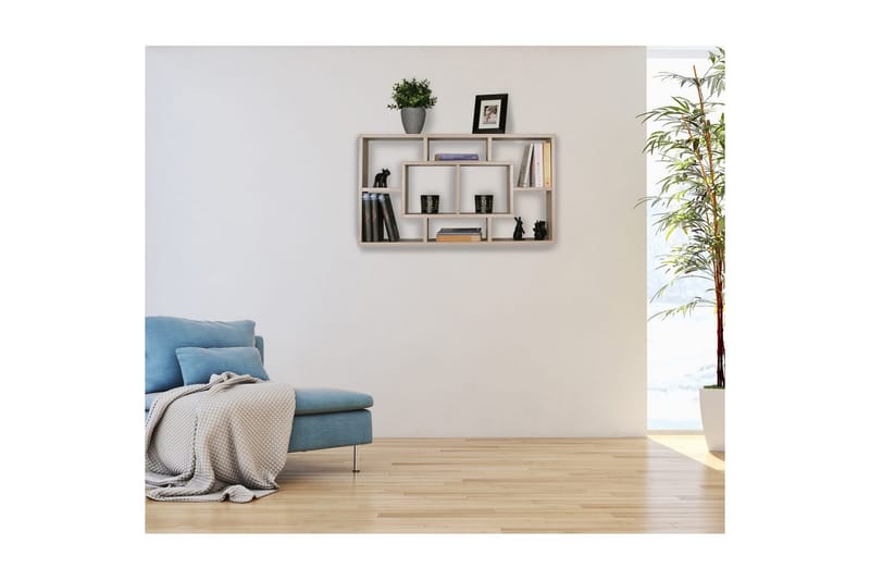 Vegghylle Wohnling PAOLA melaminbelagt MDF, oppbevaringshylle, veggmontert, moderne stil Sonoma - Sonoma - Oppbevaring - Oppbevaring til småting - Vegghengt oppbevaring