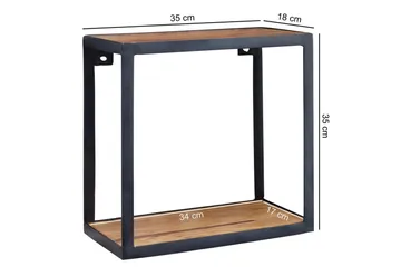 Vegghylle Wohnling Puri heltre metallramme veggmontert industriell - Oppbevaring - Oppbevaring til småting - Vegghengt oppbevaring