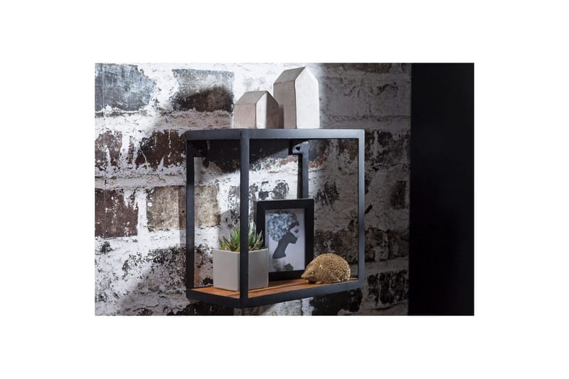 Vegghylle Wohnling Puri heltre metallramme veggmontert industriell - Oppbevaring - Oppbevaring til småting - Vegghengt oppbevaring