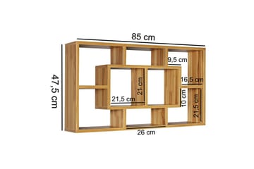 Vegghylle Wohnling PAOLA melaminbelagt MDF, oppbevaringshylle, veggmontert, moderne stil Bøk - Bøk - Oppbevaring - Oppbevaring til småting - Vegghengt oppbevaring