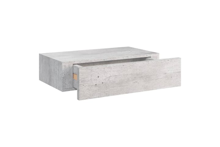 Veggmonterte skuffehyller 2 stk betonggrå 40x23,5x10 cm MDF - Grå - Oppbevaringskasse