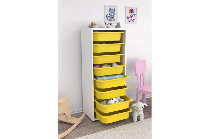 Versa Oppbevaringsbokser 45,5 cm - Gul/Hvit - Oppbevaring - Oppbevaring til småting - Oppbevaringskasse