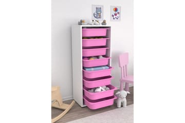 Versa Oppbevaringsbokser 45,5 cm - Hvit/Rosa - Oppbevaring - Oppbevaring til småting - Oppbevaringskasse