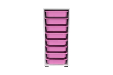 Versa Oppbevaringsbokser 45,5 cm - Hvit/Rosa - Oppbevaring - Oppbevaring til småting - Oppbevaringskasse