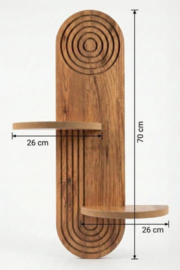 Virlin Vegghylle 26x35x13 cm - Eik - Oppbevaring - Oppbevaring til småting - Vegghengt oppbevaring