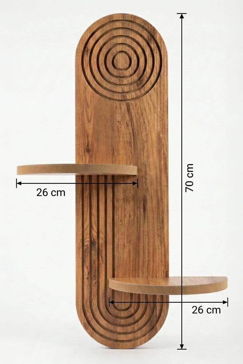 Virlin Vegghylle 26x35x13 cm - Eik - Oppbevaring - Oppbevaring til småting - Vegghengt oppbevaring
