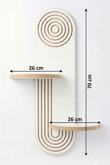 Virlin Vegghylle 26x35x13 cm - Hvit - Oppbevaring - Oppbevaring til småting - Vegghengt oppbevaring