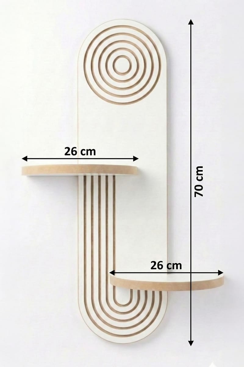 Virlin Vegghylle 26x35x13 cm - Hvit - Oppbevaring - Oppbevaring til småting - Vegghengt oppbevaring