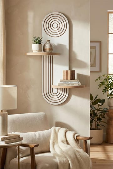 Virlin Vegghylle 26x35x13 cm - Hvit - Oppbevaring - Oppbevaring til småting - Vegghengt oppbevaring