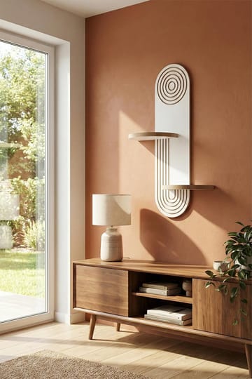 Virlin Vegghylle 26x35x13 cm - Hvit - Oppbevaring - Oppbevaring til småting - Vegghengt oppbevaring