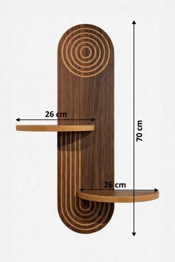 Virlin Vegghylle 26x35x13 cm - Wenge - Oppbevaring - Oppbevaring til småting - Vegghengt oppbevaring