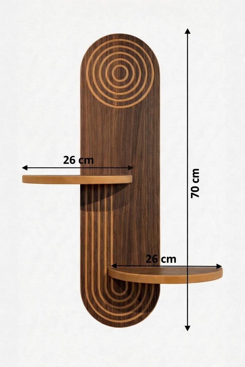 Virlin Vegghylle 26x35x13 cm - Wenge - Oppbevaring - Oppbevaring til småting - Vegghengt oppbevaring