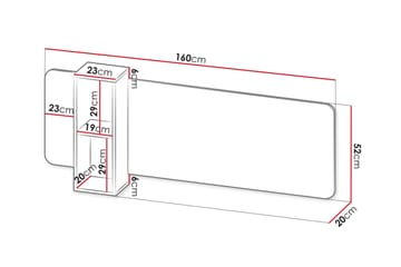 Zalricus Vägghylla 160 cm - Beige - Oppbevaring - Oppbevaring til småting - Vegghengt oppbevaring