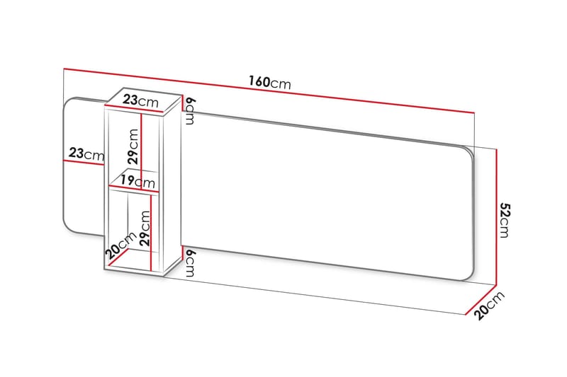 Zalricus Vägghylla 160 cm - Beige - Oppbevaring - Oppbevaring til småting - Vegghengt oppbevaring