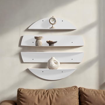 Zalvenn vegghylle 76 cm rund - Hvit - Oppbevaring - Oppbevaring til småting - Vegghengt oppbevaring