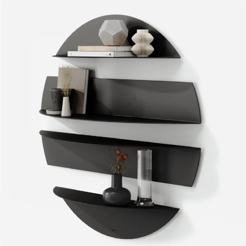 Zalvenn vegghylle 76 cm rund - Svart - Oppbevaring - Oppbevaring til småting - Vegghengt oppbevaring