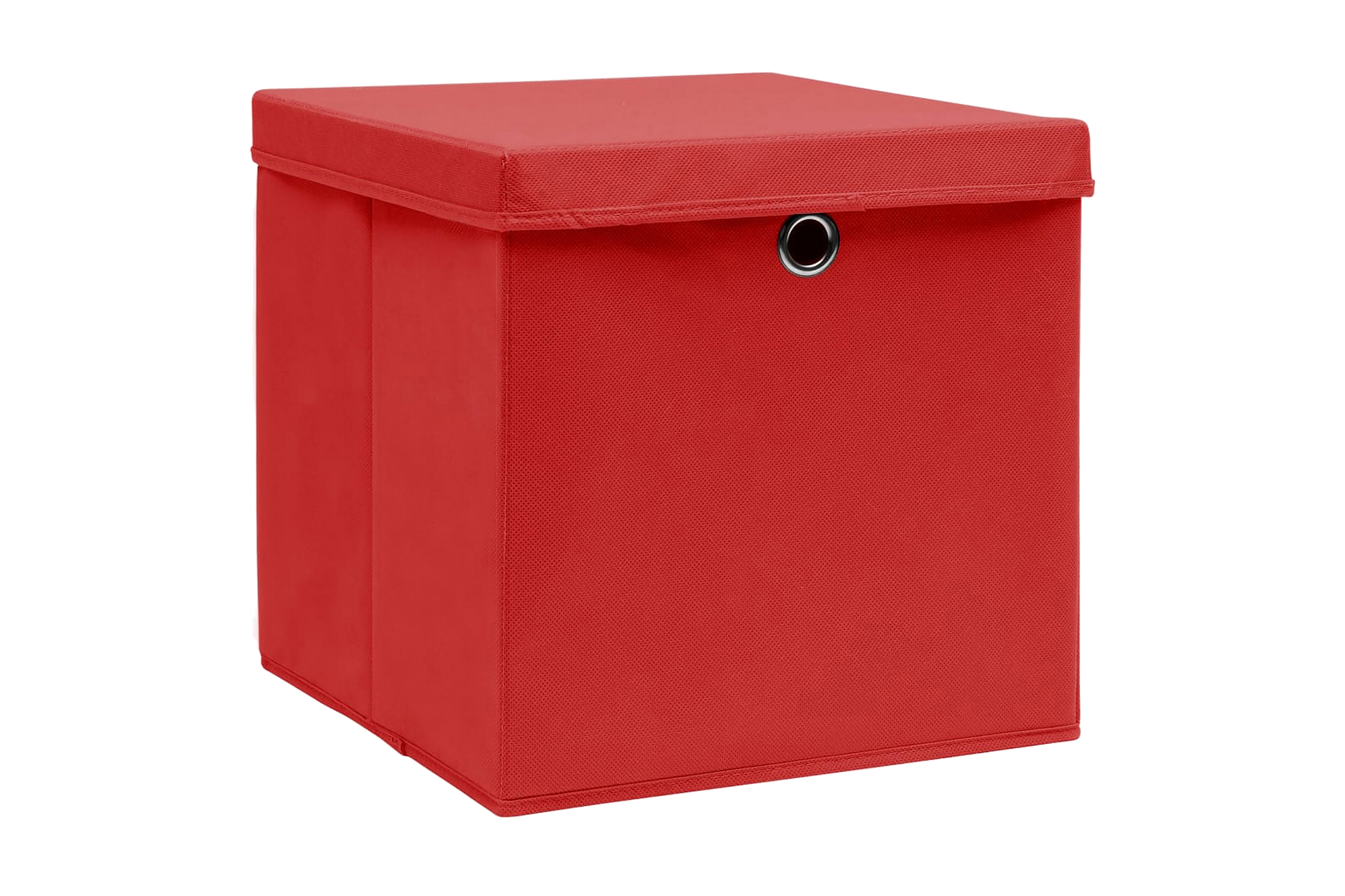Be Basic Oppbevaringsbokser med lokk 10 stk rød 32x32x32 cm stoff -