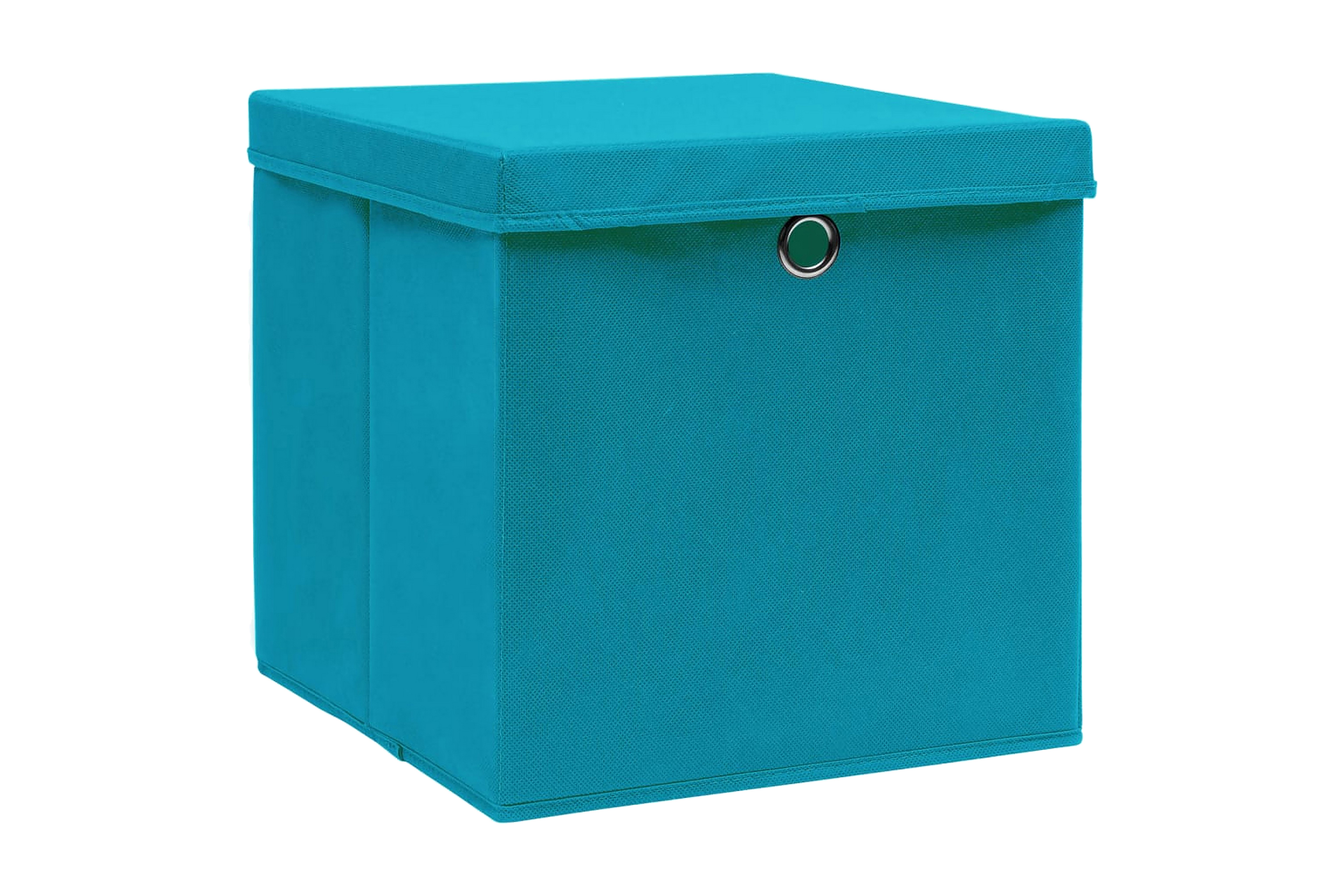 Be Basic Oppbevaringsbokser med lokk 4 stk babyblå 32x32x32 cm stoff -