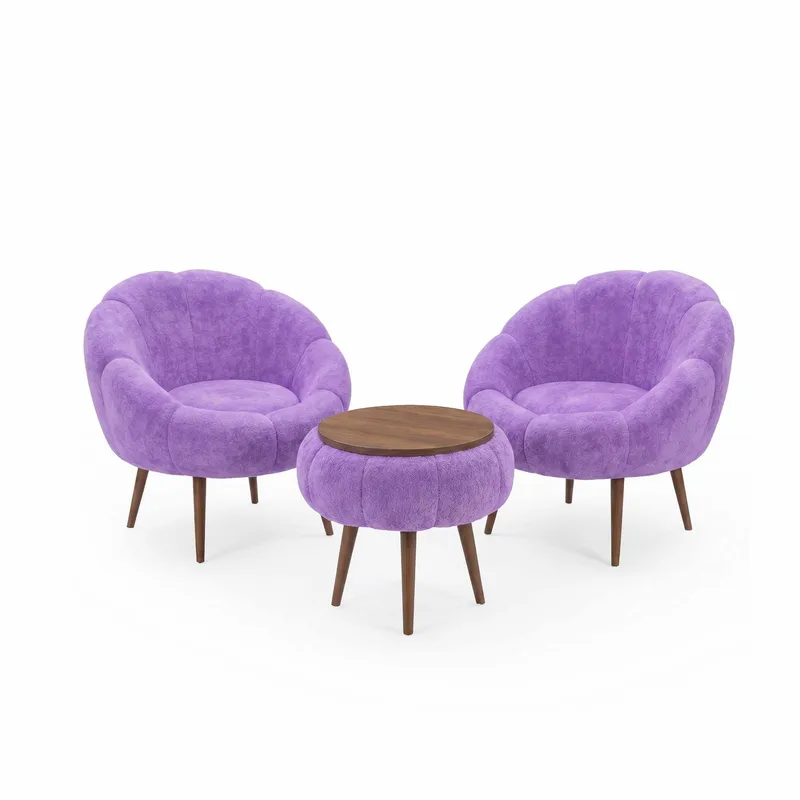 Ørelappstol- og salongbordsett (3 deler) Atelier Del Sofa Lida Wellsoft (75 x 100 x 42 cm) Syrin