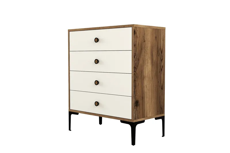 Ameias Kommode 76x90,7 cm Brun/Beige - Hanah Home - Oppbevaring - Oppbevaringsmøbler - Kommode - Entrekommode