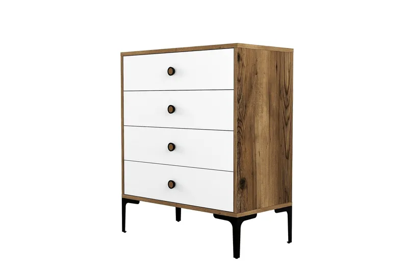 Ameias Kommode 76x90,7 cm Brun/Hvit, Hanah Home