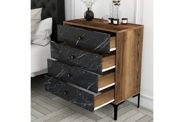 Ameias Kommode 76x90,7 cm Brun/Svart - Hanah Home - Oppbevaring - Oppbevaringsmøbler - Kommode - Entrekommode