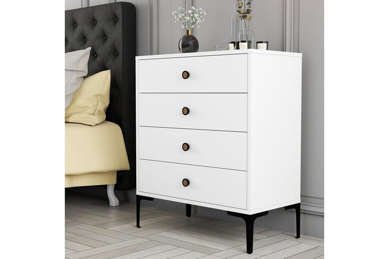 Ameias Kommode 76x90,7 cm Hvit - Hanah Home - Oppbevaring - Oppbevaringsmøbler - Kommode - Entrekommode