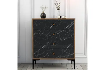 Ameias Kommode 76x90,7 cm Brun/Svart - Hanah Home - Oppbevaring - Oppbevaringsmøbler - Kommode - Entrekommode