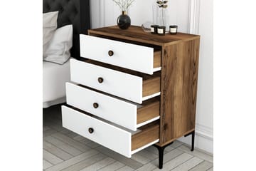 Ameias Kommode 76x90,7 cm Brun/Hvit - Hanah Home - Oppbevaring - Oppbevaringsmøbler - Kommode - Entrekommode