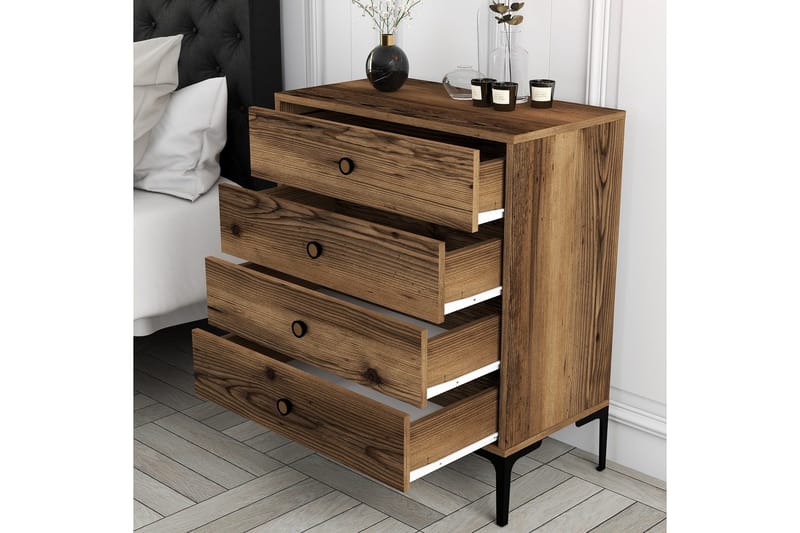 Ameias Kommode 76x90,7 cm Brun - Hanah Home - Oppbevaring - Oppbevaringsmøbler - Kommode - Entrekommode