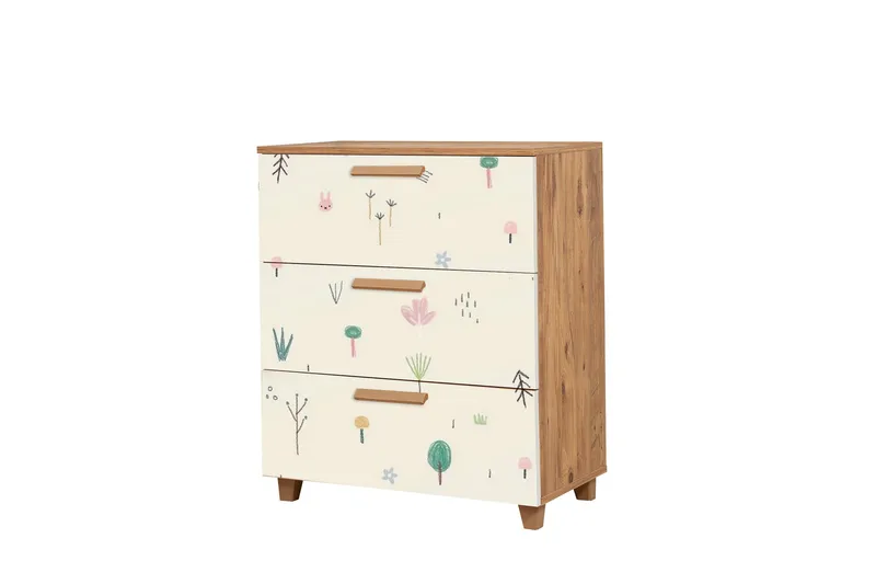 Leva Kommode 80x95 cm Brun/Hvit - Hanah Home - Oppbevaring - Oppbevaringsmøbler - Kommode - Entrekommode