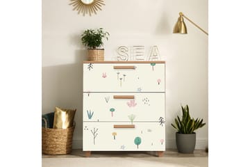 Leva Kommode 80x95 cm Brun/Hvit - Hanah Home - Oppbevaring - Oppbevaringsmøbler - Kommode - Entrekommode