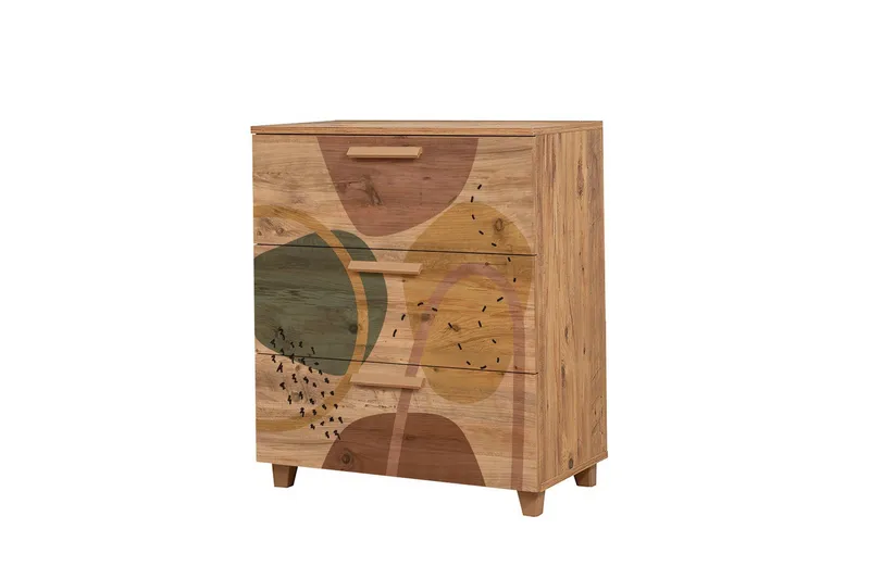 Leva Kommode 80x95 cm Brun, Hanah Home