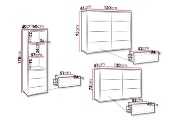 Agawal Møbelsett for Stue - Brun - Oppbevaring - Oppbevaringsmøbler - Møbelsett til stue