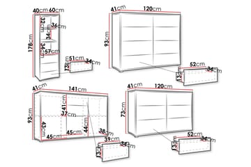 Agawal Møbelsett for Stue - Brun - Oppbevaring - Oppbevaringsmøbler - Møbelsett til stue