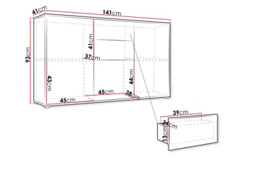Agawal Skjenk 141x41 cm - Brun - Oppbevaring - Oppbevaringsmøbler - Sideboard & skjenk