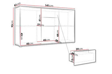 Agawal Skjenk 141x41 cm - Brun - Oppbevaring - Oppbevaringsmøbler - Sideboard & skjenk
