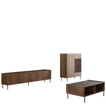 Akihito Møbelsett for stue - Brun - Oppbevaring - Oppbevaringsmøbler - Møbelsett til stue