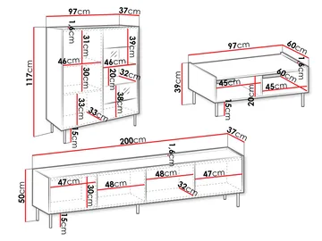 Akihito Møbelsett for stue - Brun - Oppbevaring - Oppbevaringsmøbler - Møbelsett til stue