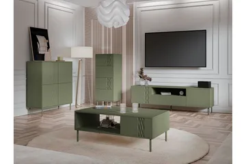 Akiko Møbelsett Til Stue - Grønn - Oppbevaring - Oppbevaringsmøbler - Møbelsett til stue