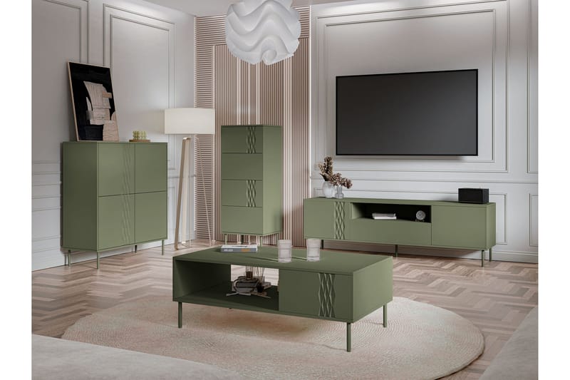 Akiko Møbelsett Til Stue - Grønn - Oppbevaring - Oppbevaringsmøbler - Møbelsett til stue